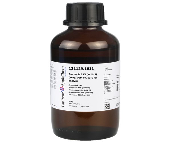 Amoniaco 25% (en NH3) (Reag. USP, Ph. Eur.) para analisis , 1 L