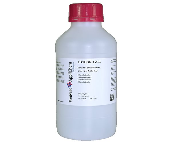 Etanol absoluto (Reag. USP, Ph. Eur.) para analisis, ACS, ISO , 1 L Botella plastico