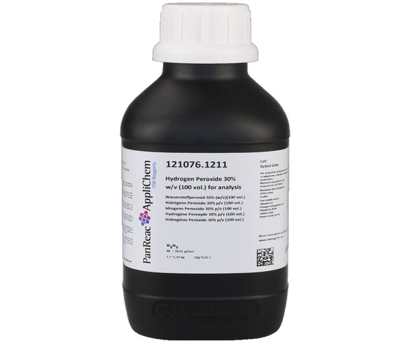 Hidrogeno Peroxido 30% p/v (100 vol.) para analisis , 5 L