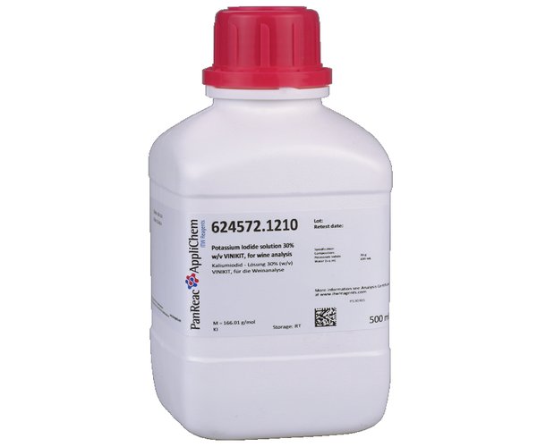 Potasio Yoduro solucion 30% p/v VINIKIT, para analisis de vino , 500 mL