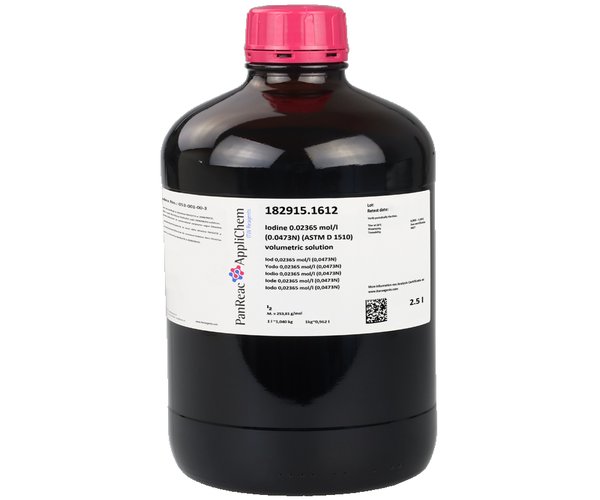 Yodo 0,02365 mol/l (0,0473N) (ASTM D 1510) solucion valorada , 2,5 L