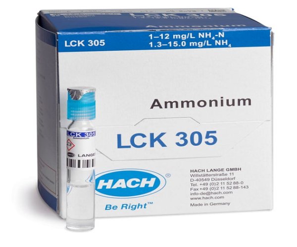 AMONIO , cubeta -test, rango de medida 1.3-15 ppm NH4+, 25 test