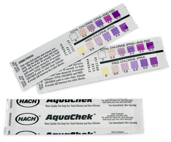 CLORO LIBRE Y TOTAL, Test Strips, 0-10 ppm, 250 test