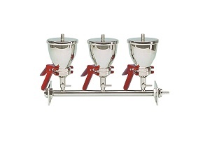 Rampa filtracion AS300/5, 3 plazas, embudos 100ml,47/50mm, rejilla, acero inox.1 EA