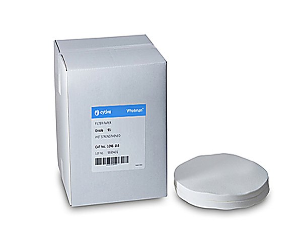 Papel filtro cualitativo endurecido crepado GRADO 91 Circulos, 190mm (10 µm)1 x 1000/pk