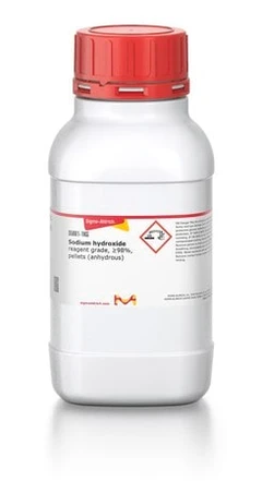 Hidróxido de sodio grado reactivo, ≥98%, gránulos (anhidro), paquete de 1 x 500 g. - Sigma Aldrich - Ácidos y bases - Ácidos y bases - S5881-500G-2