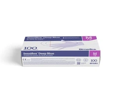 Luva de nitrilo Sensiflex Deep Blue, tamanho P, 100 unidades