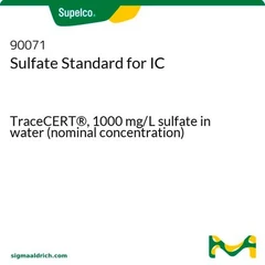 Sulfato estándar para IC TraceCERT®, 1000 mg/L de sulfato en agua (concentración nominal), envase de - Supelco - Estándars y materiales de referencia